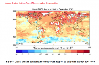 Anomalie di temperatura rispetto agli anni 1961-1990