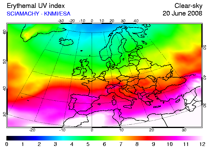 Esempio di mappa UV Index