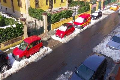 Accumuli nevosi notevoli a Bologna dopo il pesante affondo freddo del 23-25