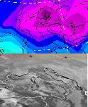 Immagine satellitare e temperature 850hPa