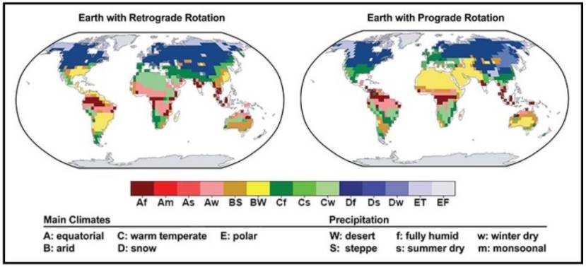 Il clima se la Terra girasse al contrario