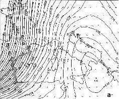 I geopotenziali registrati a 500hPa