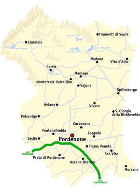 Mappa provincia di Pordenone