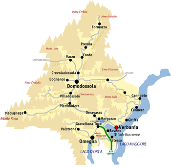 Mappa provincia di Verbano-Cusio-Ossola
