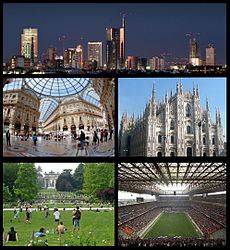 Un collage di immagini di Milano