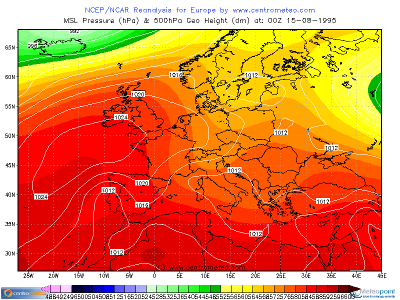Pressione atmosferica il 15 Agosto 1995