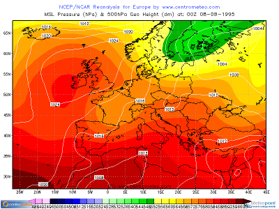 Pressione atmosferica l'8 Agosto 1995