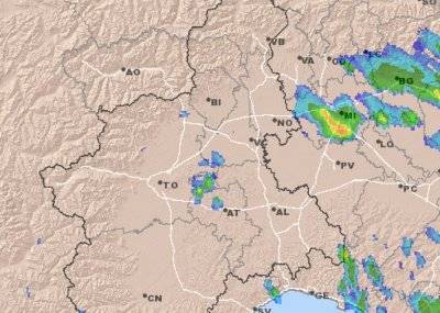 Radar delle 16: nord ovest all’asciutto, mentre sulla mia testa il picco dell’intensità del multicella