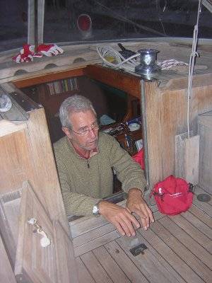 Ottobre 2005. Paolo immortalato in barca nel porto di Trieste.