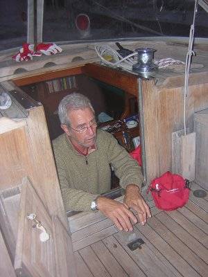 Ottobre 2005. Paolo immortalato in barca nel porto di Trieste.
