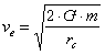 La formula della velocita' di fuga