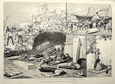 Incisione del terremoto ad Ischia del 1883