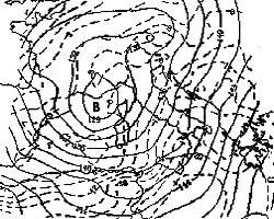 Topografia a 850hPa del 12 Maggio 1995