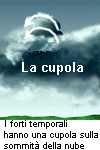 Caratteristiche di un tornado: 3. I forti temporali hanno una cupola sulla sommità della nube.