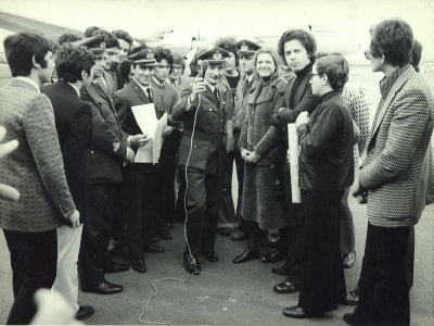 Andrea Baroni all'aereoporto di Ciampino, maggio 1973