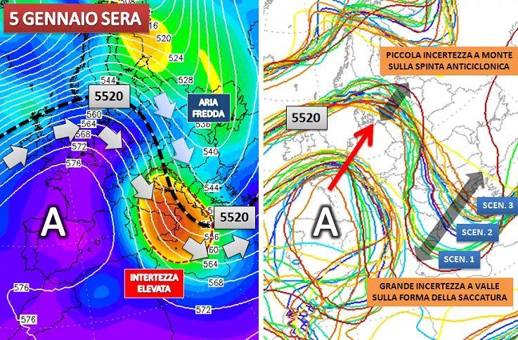 Lo scenario previsto per il 5 Gennaio 2020 sera