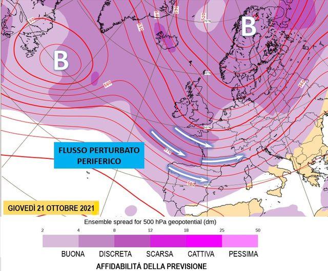 L'affidabilità attesa della previsione per il 21 ottobre 2021