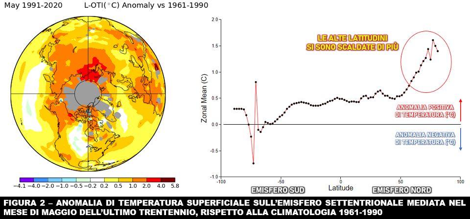 Anomalia mese di Maggio Nord Emisfero