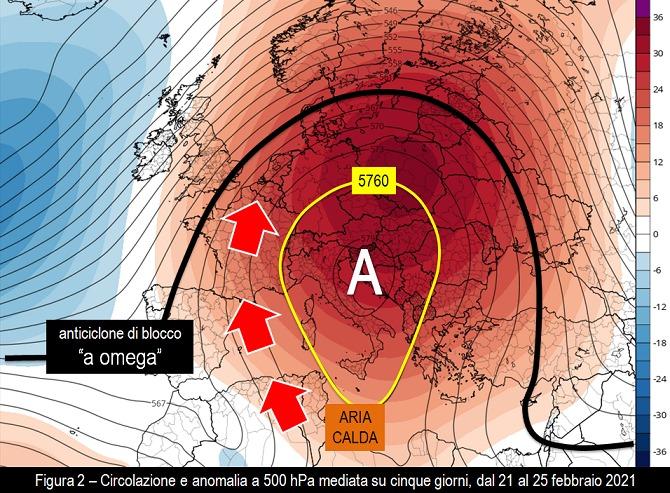 Anomalia media 21-25 Febbraio 2021