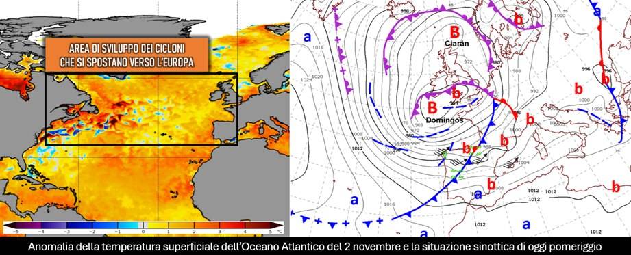 Anomalia temperature oceano atlantico