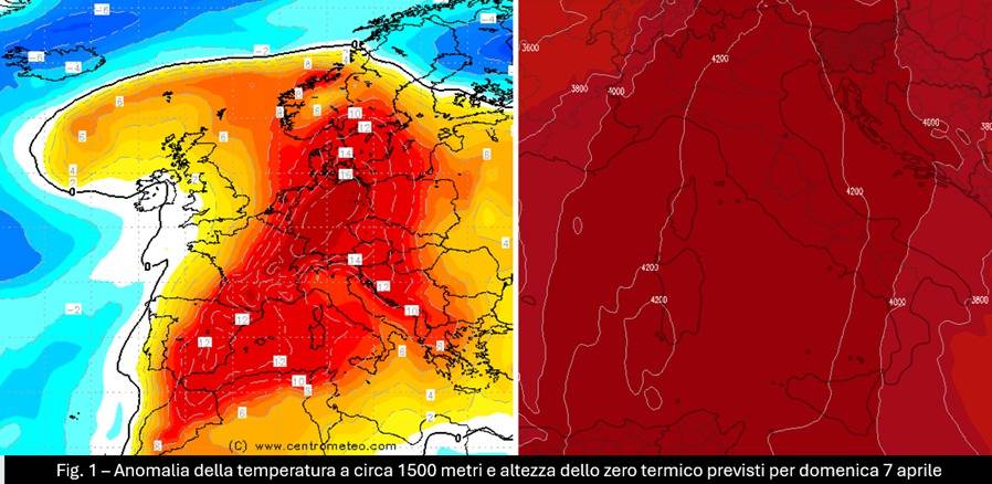 Anomalia termica attesa per il 7 aprile 2024