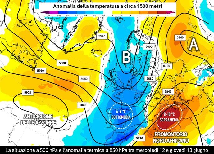 Anomalie attese per il 12-13 giugno 2024