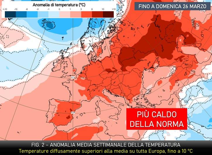 Previsione anomalie attese fino a domenica 26 marzo 2023