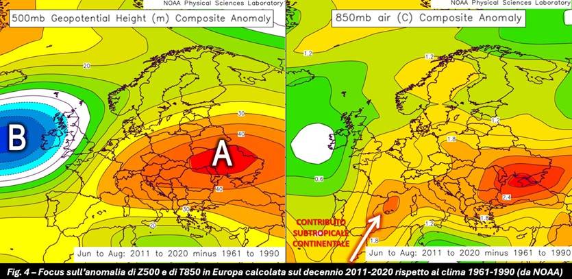 Anomalie di riferimento per z500 e z850