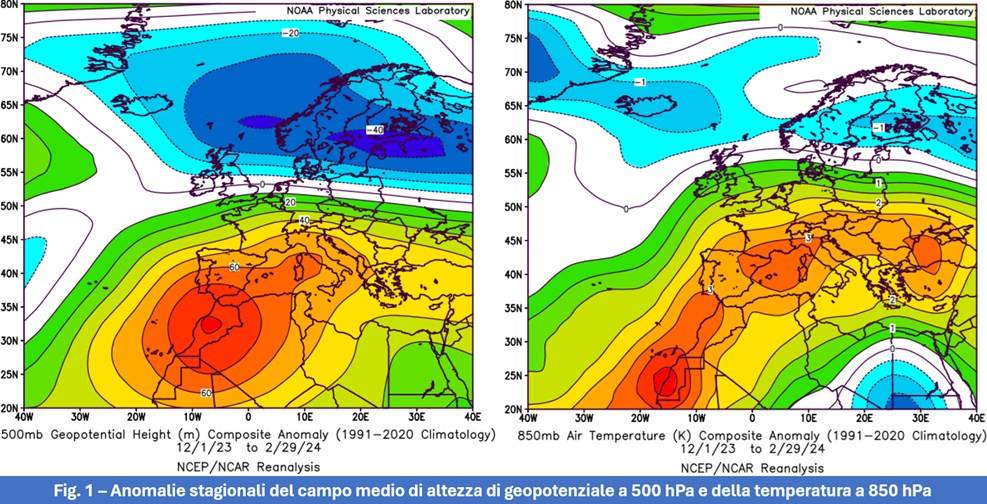 Anomalie stagionali dell'inverno 2024