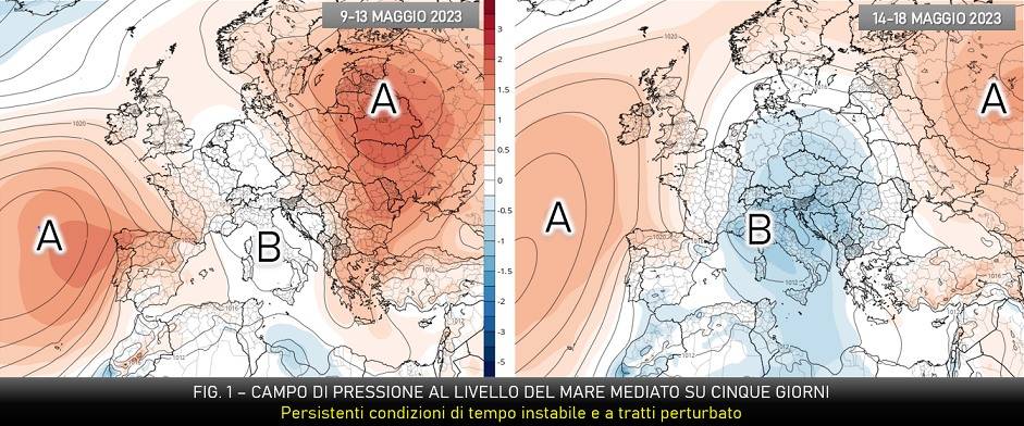 Campi di pressione su 5 giorni: 9-13 e 14-19 maggio 2023