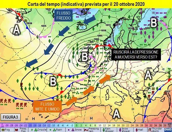 Carta del tempo indicativa per il 20 Ottobre 2020