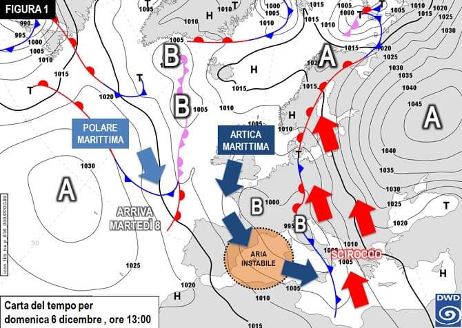 Carta del tempo prevista per il 6 Dicembre 2020