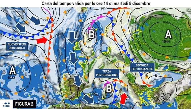 Carta del tempo prevista per l'8 Dicembre 2020