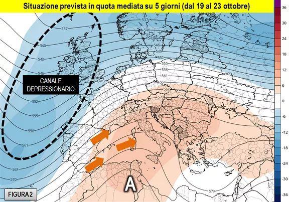 Situazione media prevista per il periodo 19-23 Ottobre 2020