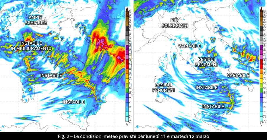 Tendenza meteo 11-12 marzo 2024