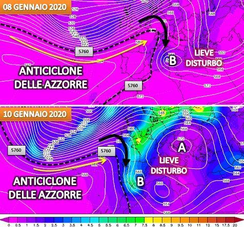 Configurazione barica con anticiclone "estivo"