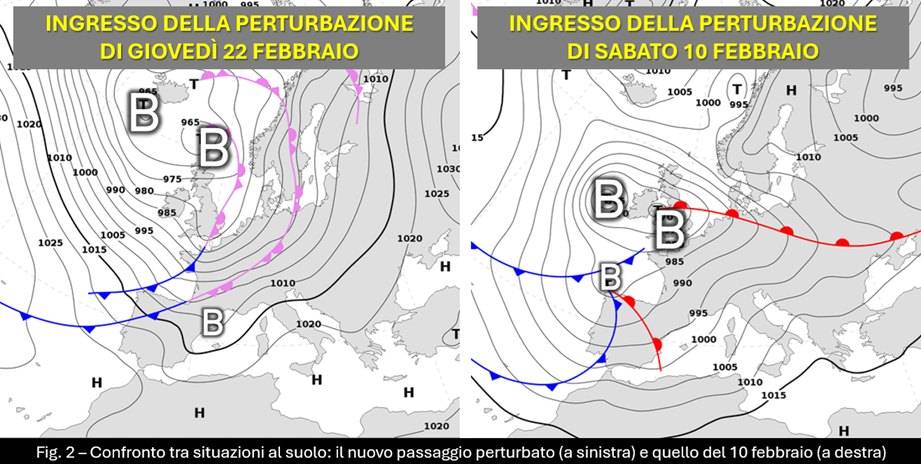 Confronto con l'ingresso perturbato del 10 febbraio 2024