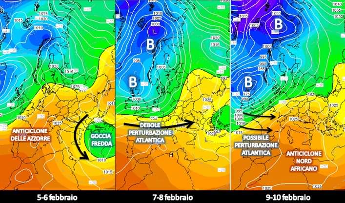 Dinamica atmosferica attesa tra il 5 e il 10 Febbraio 2019