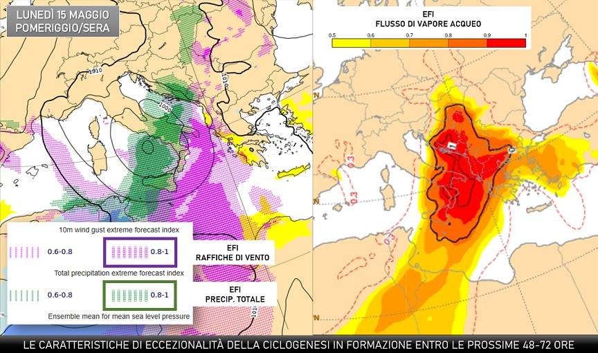 Eccezionalità ciclogenesi 15 maggio 2023
