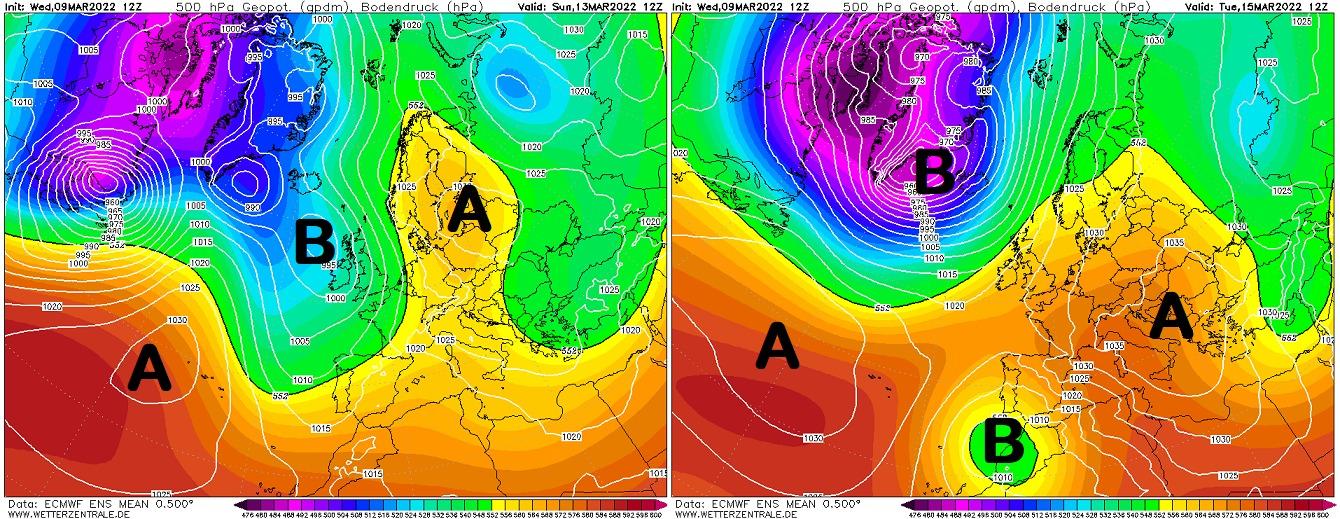 Modello ECMWF - proiezione per metà Marzo