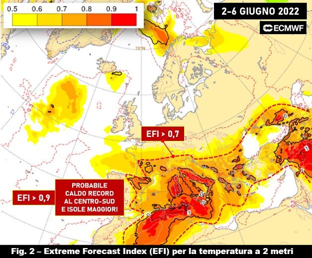 EFI temperatura a 2m 2-6 Giugno