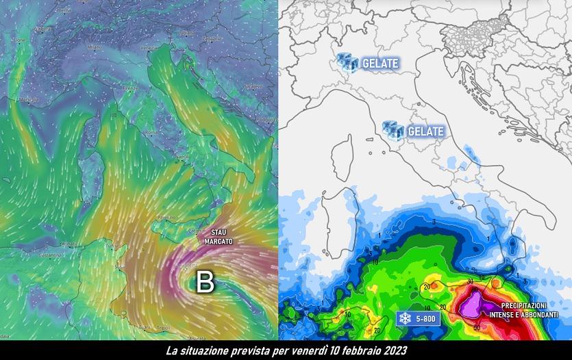 Evoluzione attesa per il 10 febbraio 2023