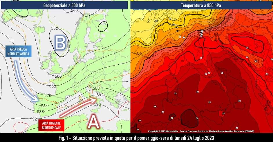 Evoluzione attesa per il 24 luglio 2023