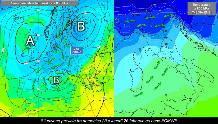 La previsione per il 25-26 febbraio 2023
