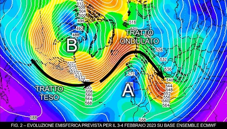 Evoluzione attesa per il 3-4 febbraio 2023