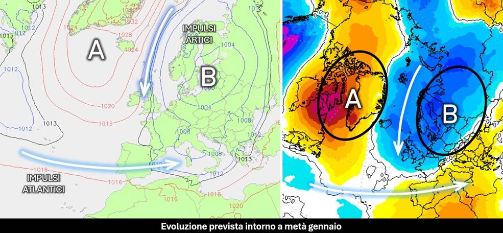 Evoluzione attesa per metà gennaio 2024