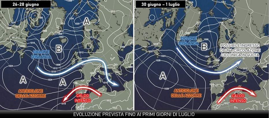 Evoluzione attesa fino ai primi di luglio 2023