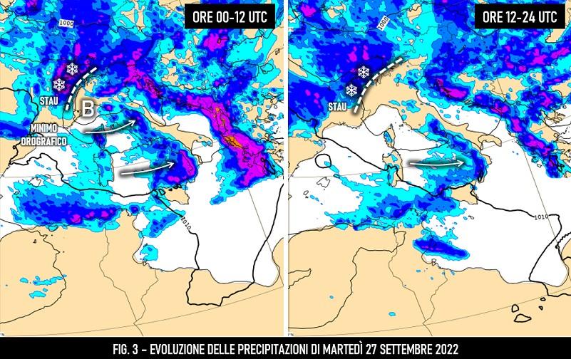 Precipitazioni attese per il 27 Settembre 2022