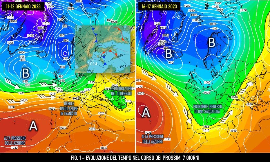 Evoluzione meteo attesa per i prossimi 7 giorni