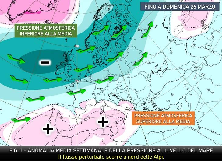 Mappa sinottica fino a domenica 26 marzo 2023